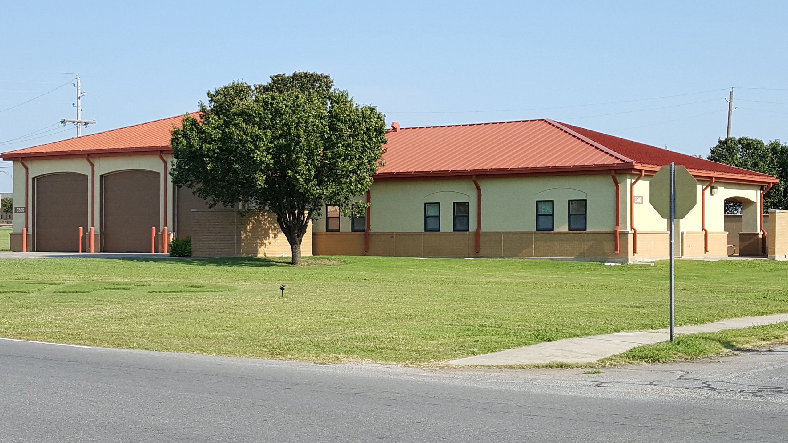 Completed municipal fire station built by Clear Creek Developments in Southwest Oklahoma